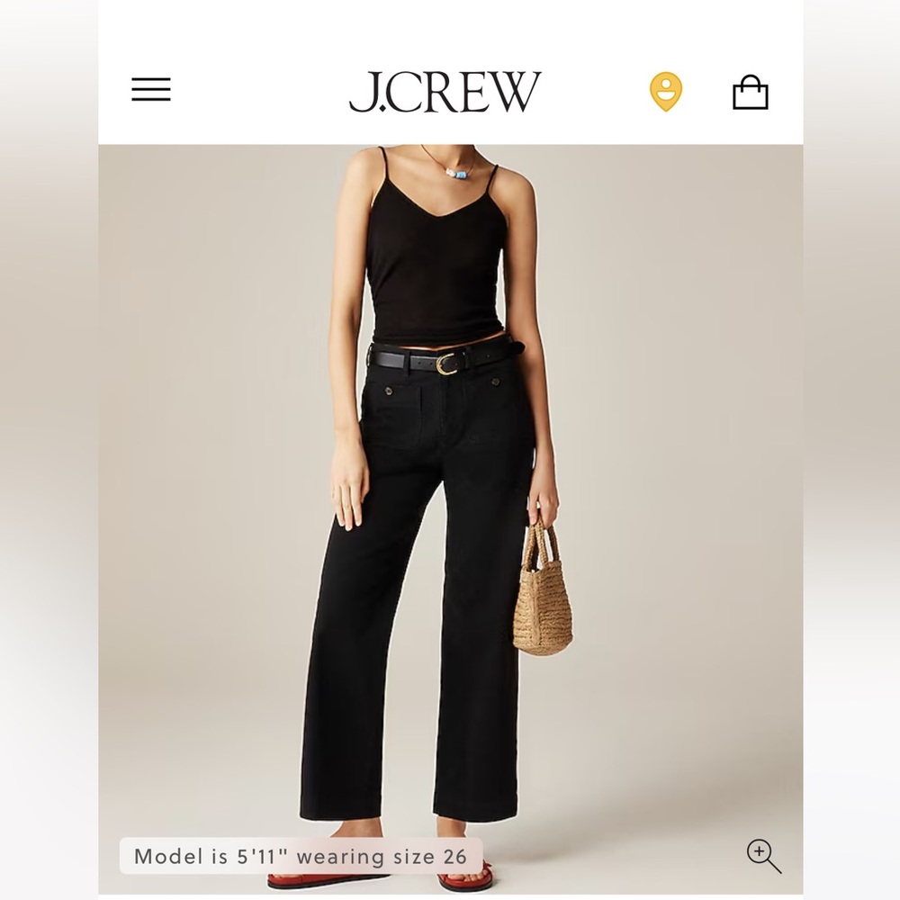 J.Crew Sailor Slim wide leg chino pant